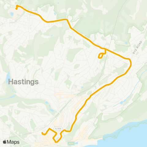 Stagecoach South East Conquest Hospital - Railway Station map