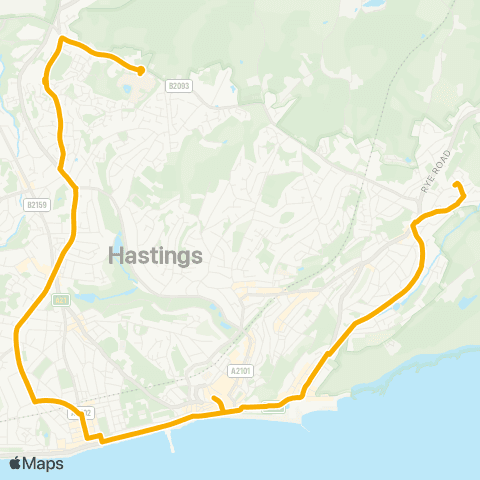 Stagecoach South East Crowborough Road - Conquest Hospital map