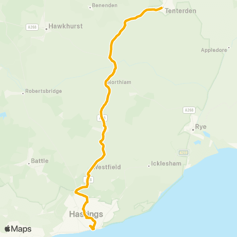 Stagecoach South East Railway Station - Conquest Hospital map