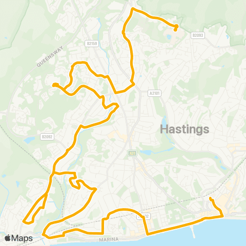 Stagecoach South East Railway Station - Conquest Hospital map