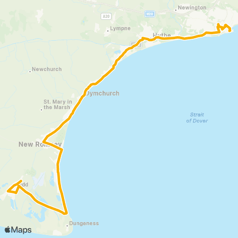 Stagecoach South East Marine Parade - The Pilot map