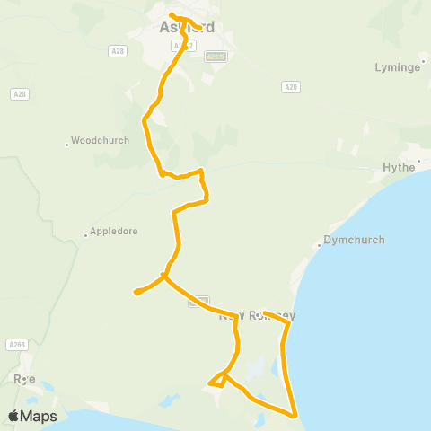 Stagecoach South East Park Street - The Ship map