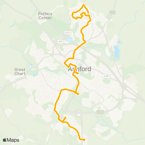 Stagecoach South East The Rose - Finn Farm Road map