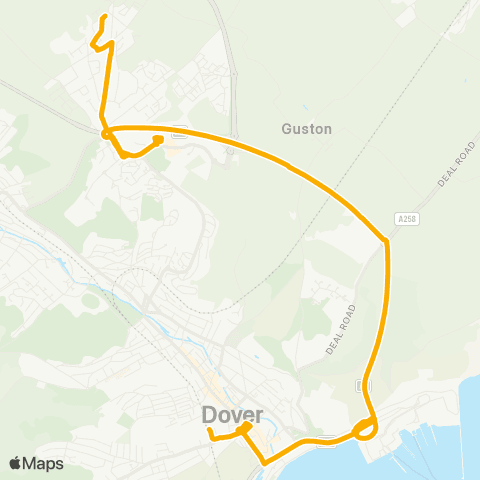 Stagecoach South East Forge Lane - Dover Priory Railway Sta map
