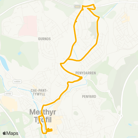 Stagecoach South Wales Merthyr Bus Sta Stand 3 - Merthyr Bus Sta Stand 1 map