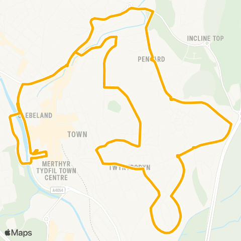 Stagecoach South Wales Merthyr Bus Sta Stand 3 - Merthyr Bus Sta Stand 1 map