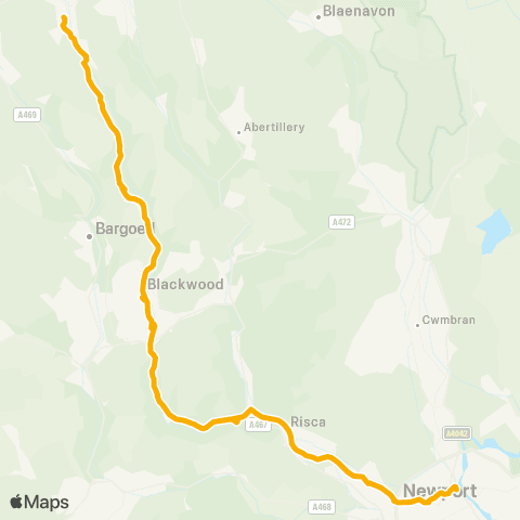 Stagecoach South Wales Market Square 20 - Tredegar Lidl Stand 1 map