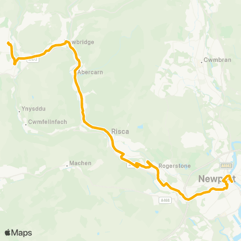 Stagecoach South Wales Blackwood Bus Sta Stand 6 - Market Square 15a map