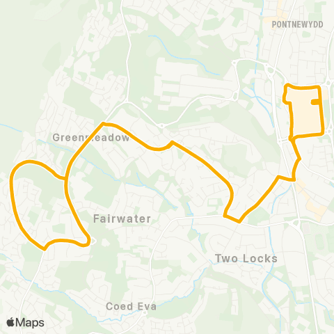 Stagecoach South Wales Cwmbran Bus Sta Stand D - Cwmbran Bus Sta Stand D1 map