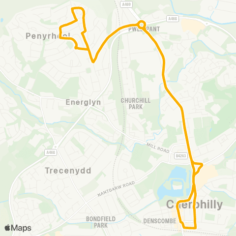 Stagecoach South Wales Caerphilly Interchange Stand 3 - Caerphilly Interchange Stand 3 map