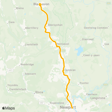 Stagecoach South Wales Curwood - Market Square 15a map