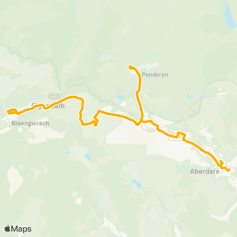 Stagecoach South Wales Aberdare Bus Sta Stand 10 - Glynneath Fire Sta map