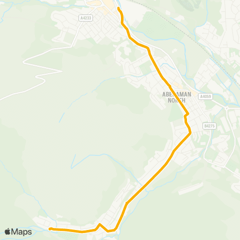 Stagecoach South Wales Glynhafod Terminus - Aberdare Bus Sta map