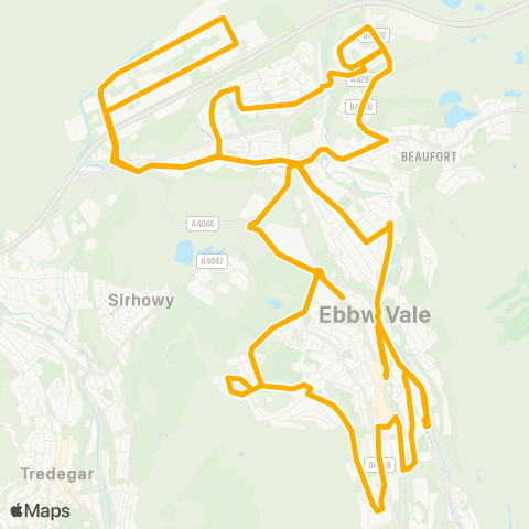 Stagecoach South Wales Ebbw Vale Bus Sta Stand 5 - Ebbw Vale Bus Sta Stand 2 map