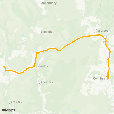 Stagecoach South Wales Cwmbran Bus Sta Stand F - Blackwood Bus Sta Stand 9 map