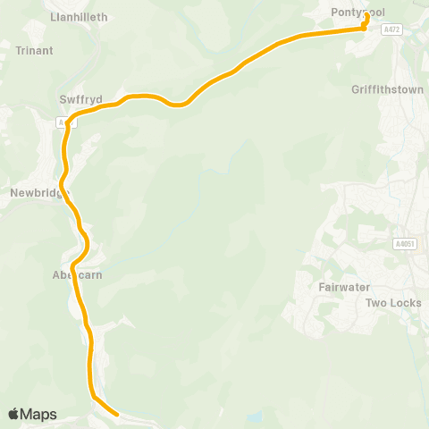 Stagecoach South Wales Town Hall 3 - Coleg Gwent map