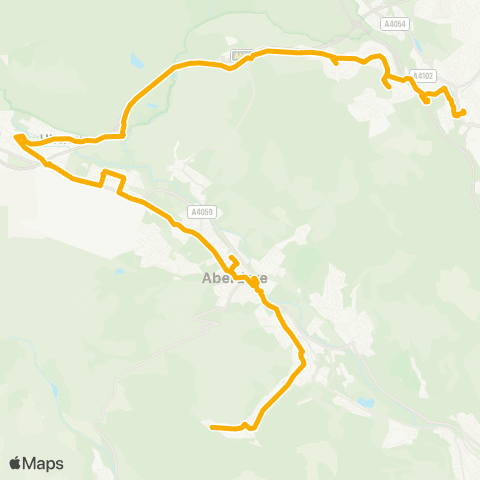 Stagecoach South Wales Aberdare Bus Sta Stand 11 - Merthyr Bus Sta Stand 1 map