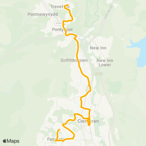 Stagecoach South Wales Ysgol Gyfun Gwynllyw - Badger`S Mead map
