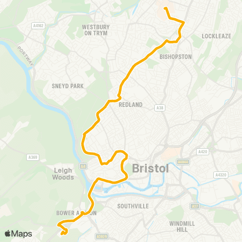 Stagecoach South Wales Long Ashton P&R - Southmead Hospital map