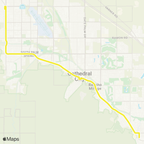 SunLine Route 1 West Valley map