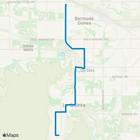 SunLine Route 700 Tripper map