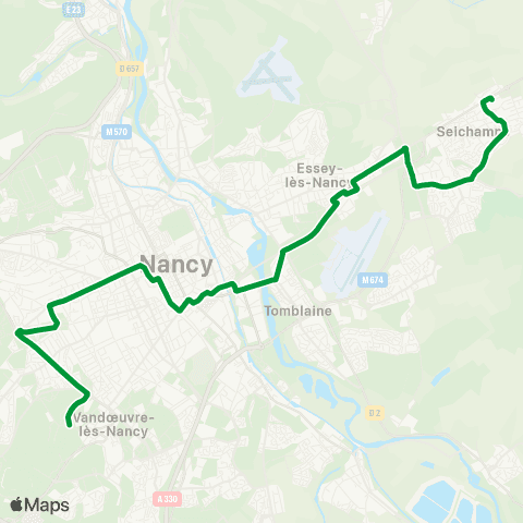 STAN Villers Campus  ↔︎ Seichamps Haie Cerlin map