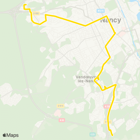 STAN Laxou CLB ↔︎ Houdemont Porte Sud map