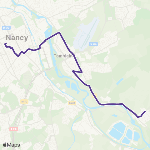 STAN Art-sur-Meurthe ↔︎ Nancy Gare map