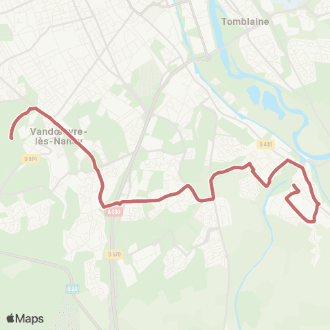 STAN Laneuveville Gare ↔︎ Villers Campus map
