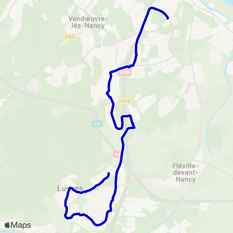 Stan Scolaires Jarville Sion ↔︎ Ludres map