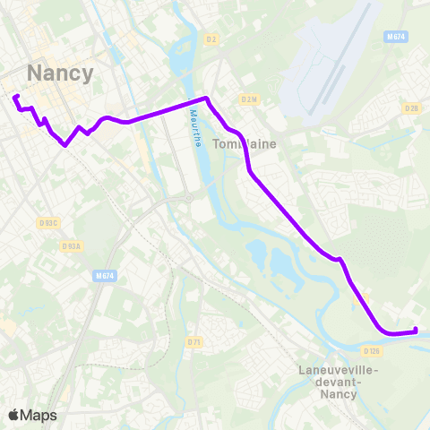 Stan Scolaires Nancy Gare ↔︎ Art-s/-Meurthe - Bosserville map