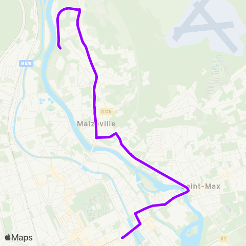 Stan Scolaires Malzéville Margeville ↔︎ Nancy Division de Fer map