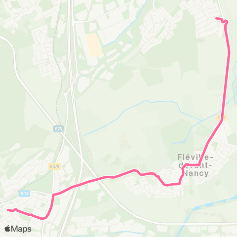 Stan Scolaires Ludres J. Monod ↔︎ Fléville l'Orée du Bois map