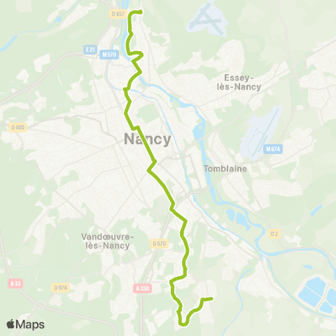 STAN Heillecourt ↔︎ Malzéville Savlons map