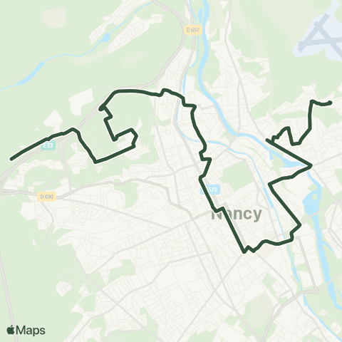 STAN Maxéville EcoParc ↔︎ Dommartemont map