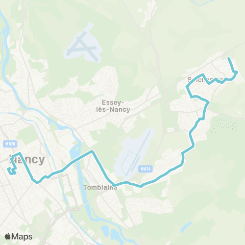 STAN Seichamps Ecoquartier ↔︎ Nancy Gare map