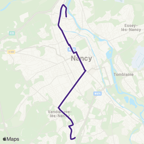 STAN Maxeville Meurthe Canal - Vandoeuvre Roberval map