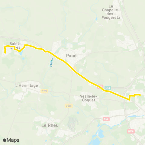 STAR Rennes (Villejean-Uni) - St-Gilles (Ile des Bois) map