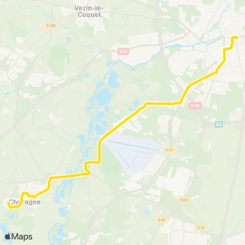 STAR Rennes (Rép.) - Chavagne (Croix Blanche) map