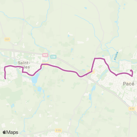 STAR Pacé (Ctre scolaire Pacé) - St-Gilles (Ile des Bois) map