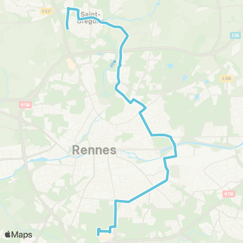 STAR St-Grégoire (Edonia) - Rennes (Alma S.) map