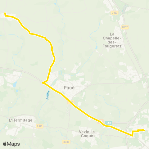 STAR Rennes (Villejean-Uni) - Parthenay-de-Bretagne (Parthenay Fontaine) map