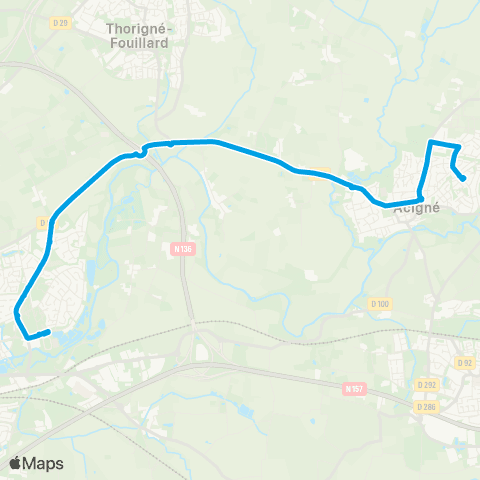 STAR Acigné (Timonière) - Cesson-Sévigné (Lycée Sévigné) map