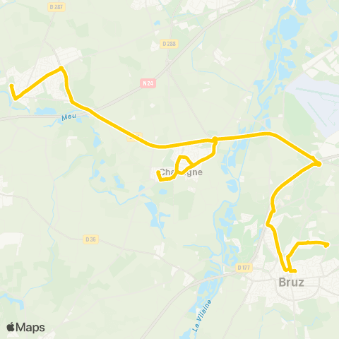 STAR Bruz (Brossolette) - Chavagne - Mordelles (Mordelles Pâtis) map