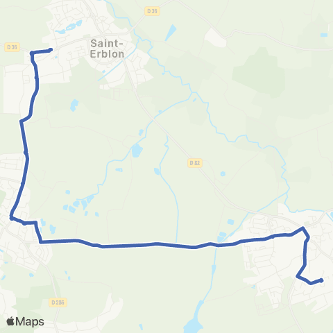 STAR Bourgbarré (Ctre de Loisirs) - Orgères - St-Erblon (Collège St-Paul) map