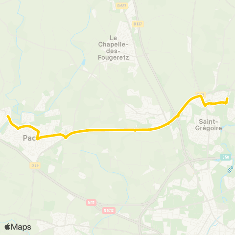 STAR St-Grégoire (Jean-Paul II) - Pacé (Pont Amelin) map