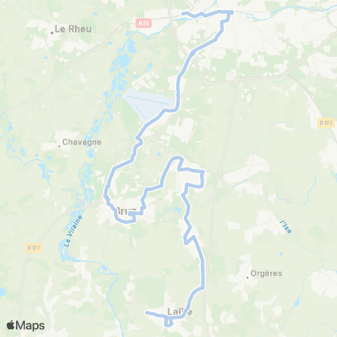 STAR Bus de Stade : Rennes (Roazhon Park) - Communes map