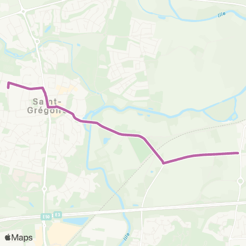 STAR St-Grégoire (Maison Blanche) - St-Grégoire (Paul-Emile Victor) map