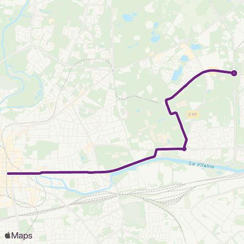 STAR Cesson-Sévigné (Atalante) - Rennes (Rép.) map