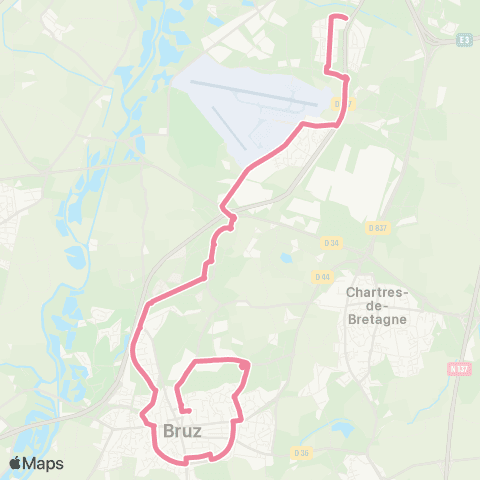 STAR St-Jacques-de-la-Lande (Jean Jaurès) - Bruz (Aire du 8 Mai) map